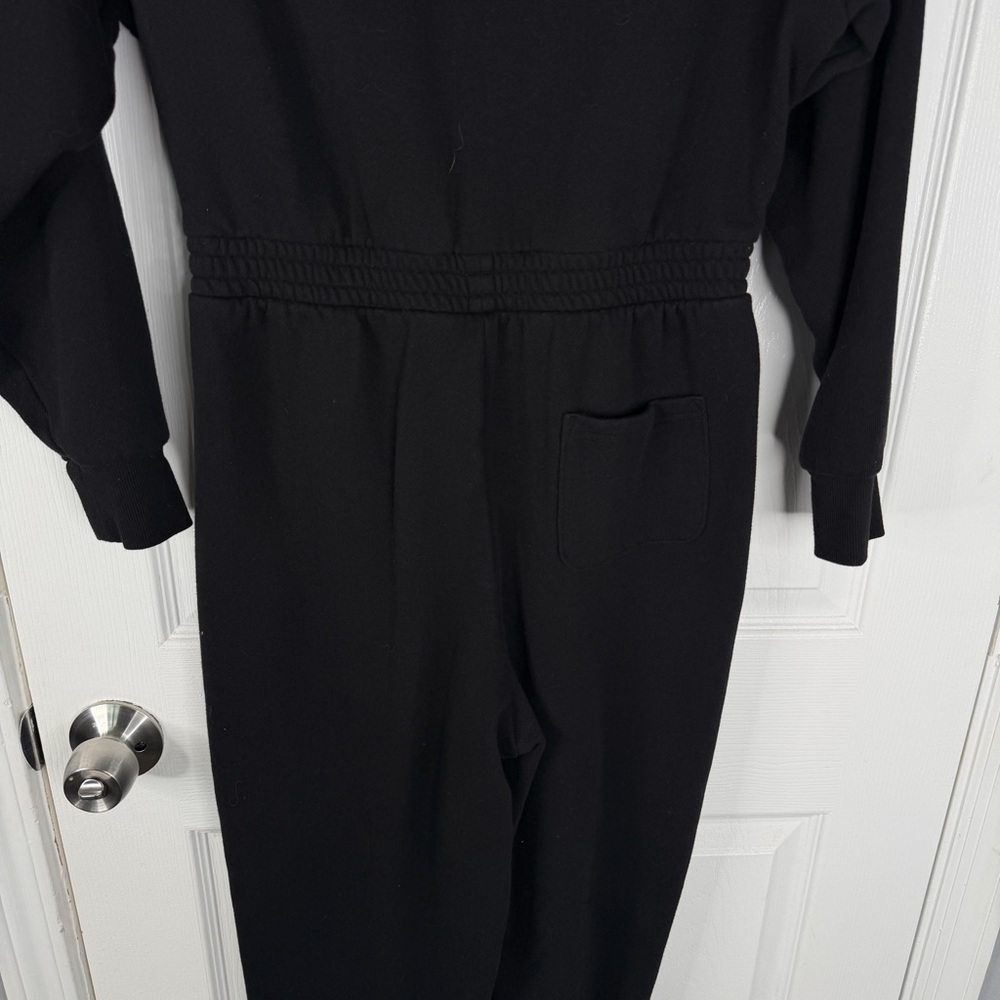 Sz M VS PINK NWOT $69 Ivy Fleece Hooded Jumpsuit Hoodie Black - Picture 12 of 12